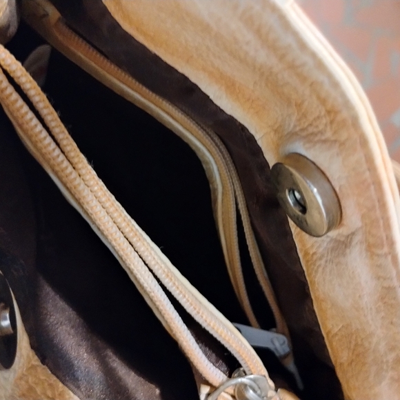 Vintage leather hand painted bag - Picture 5 of 5